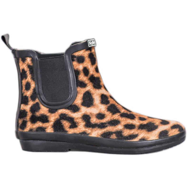 Kylie Wellies din piele de căprioară cu imprimeu leopard maro negru