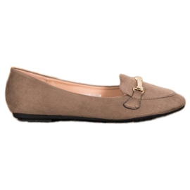 SHELOVET Piele de căprioară în balerini maro
