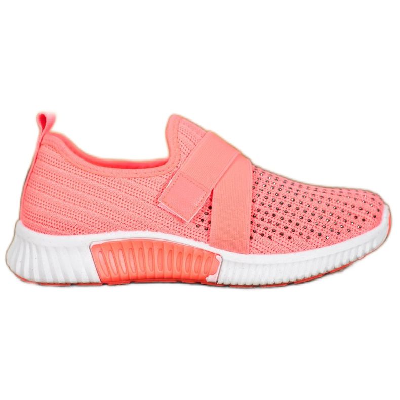 SHELOVET Sliponi roz cu cristale multicolor SHELOVET Sliponi roz cu cristale multicolor