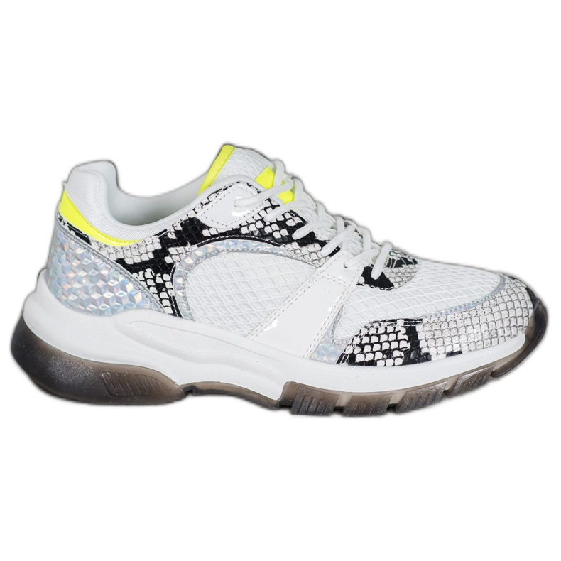 Kylie Adidași confortabili cu imprimeu șarpe alb multicolor