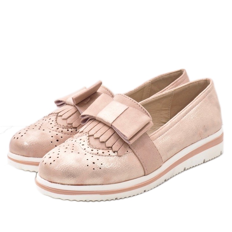 Încălțăminte roz mată pe pană YT-8