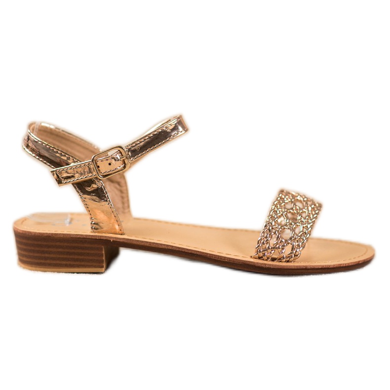 Small Swan Sandale împletite elegante galben