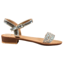 Small Swan Sandale împletite elegante gri Small Swan Sandale împletite elegante gri