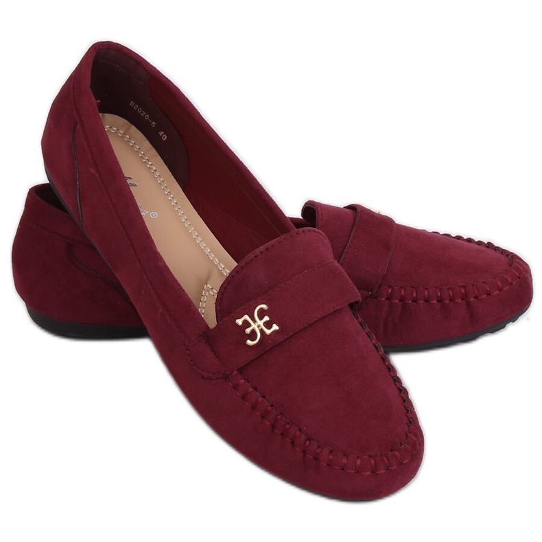 Mocasini dama bordeaux B2020 Wine roșu