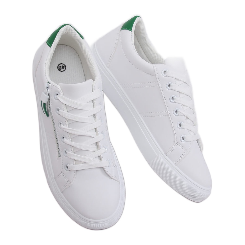 Adidași de damă albi BY-231 WHITE / GREEN