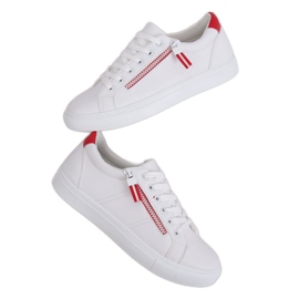 Adidași de damă albi BY-231 WHITE / RED