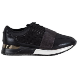 SHELOVET Pantofi sport cu cristale negru SHELOVET Pantofi sport cu cristale negru