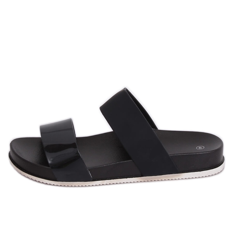 CK66P negru Papuci negri cu curele de cauciuc CK66P negru Papuci negri cu curele de cauciuc