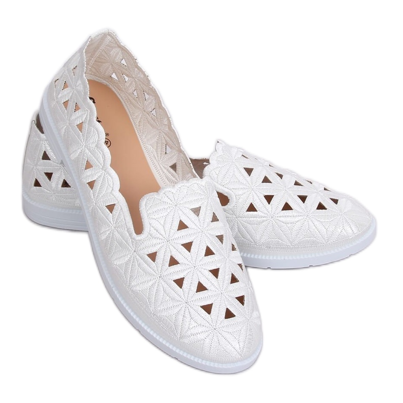 Ballerine ajurate albe JX79P Alb