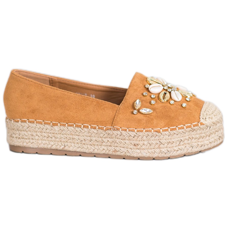 Seastar Espadrile Cu Ornamente maro