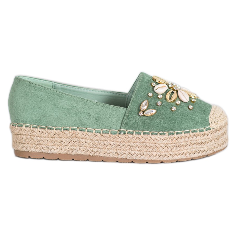Seastar Espadrile Cu Ornamente verde