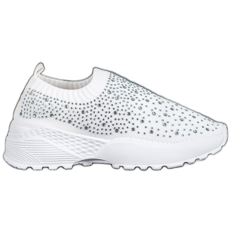 Diamantique Pantofi sport cu cristale alb