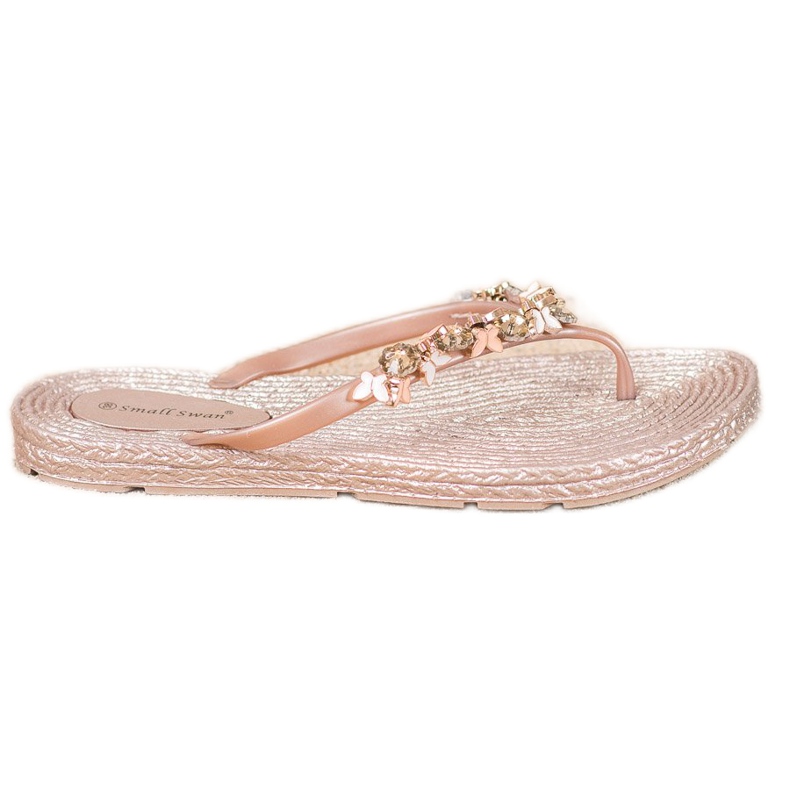 SHELOVET Flip-flops din cauciuc cu ornamente roz