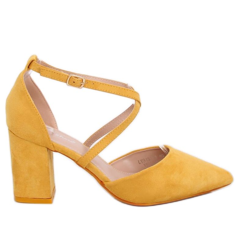 Pompe cu toc înalt tăiate miere LY9153-5 Galben Pompe cu toc înalt tăiate miere LY9153-5 Galben