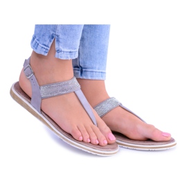 S.Barski Sandale plate pentru femei, flip-flops Vamos gri