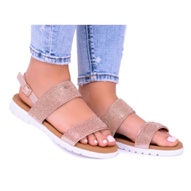 Sandale de șampanie Lu Boo pentru femei cu zirconiu cubic perfect roz Sandale de șampanie Lu Boo pentru femei cu zirconiu cubic perfect roz