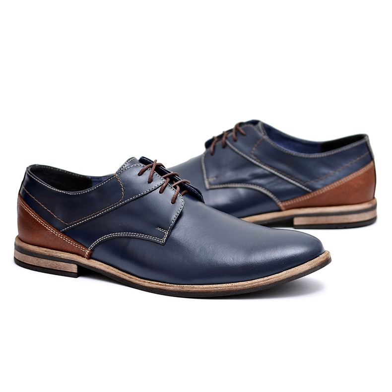 Bednarek Polish Shoes Brogues pentru bărbați Bednarek Elegant din piele maro albastru Marcelo albastru marin