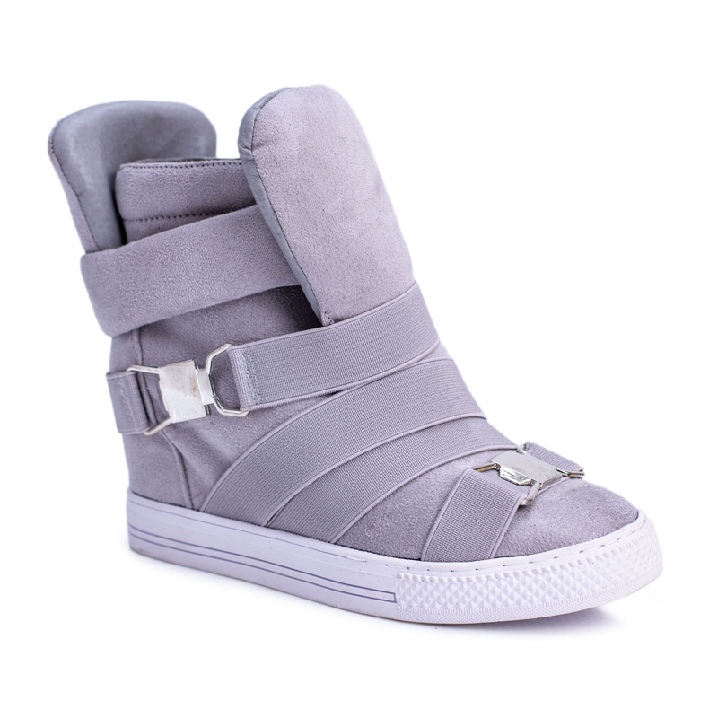 Adidași Lu Boo pentru femei, cu benzi elastice, pompe gri