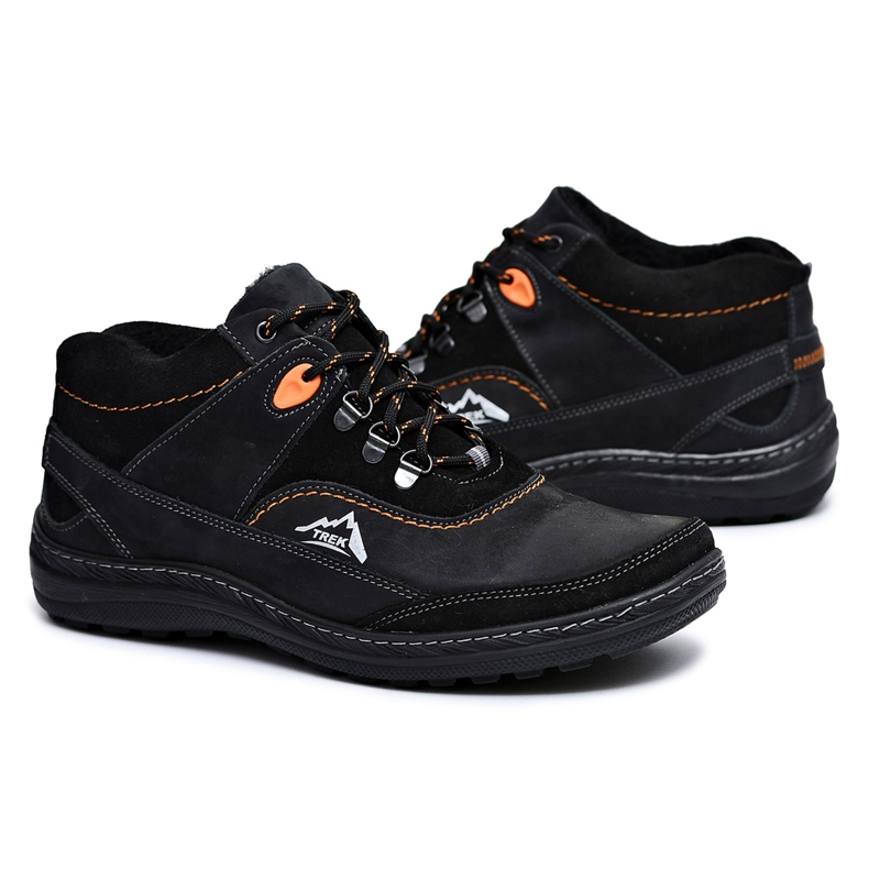 Mario Boschetti Pantofi de trekking negri calzi pentru bărbați Rekko negru