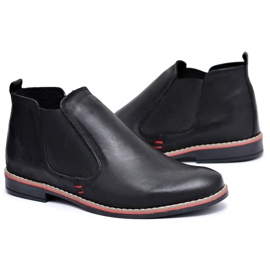 KOMODO Cizme Chelsea pentru bărbați Negru Slip-on Oleg Red KOMODO Cizme Chelsea pentru bărbați Negru Slip-on Oleg Red