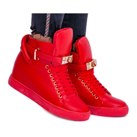 Adidași de damă Lu Boo Adidași cu izolație Lacăt auriu Roșu Adidași de damă Lu Boo Adidași cu izolație Lacăt auriu Roșu