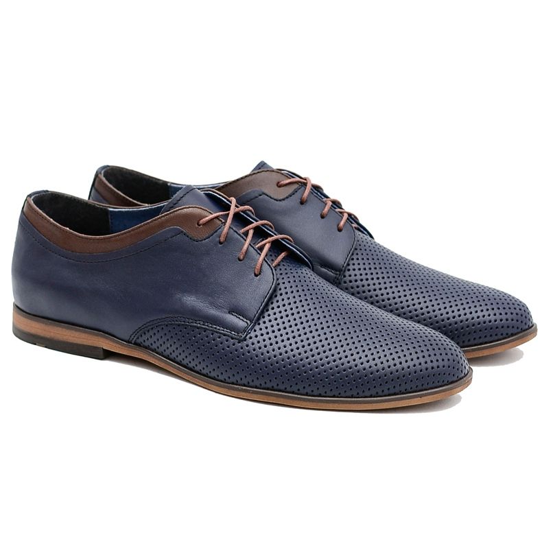 Gejms Pantofi din piele pentru bărbați ajurati Ettore Granat negru