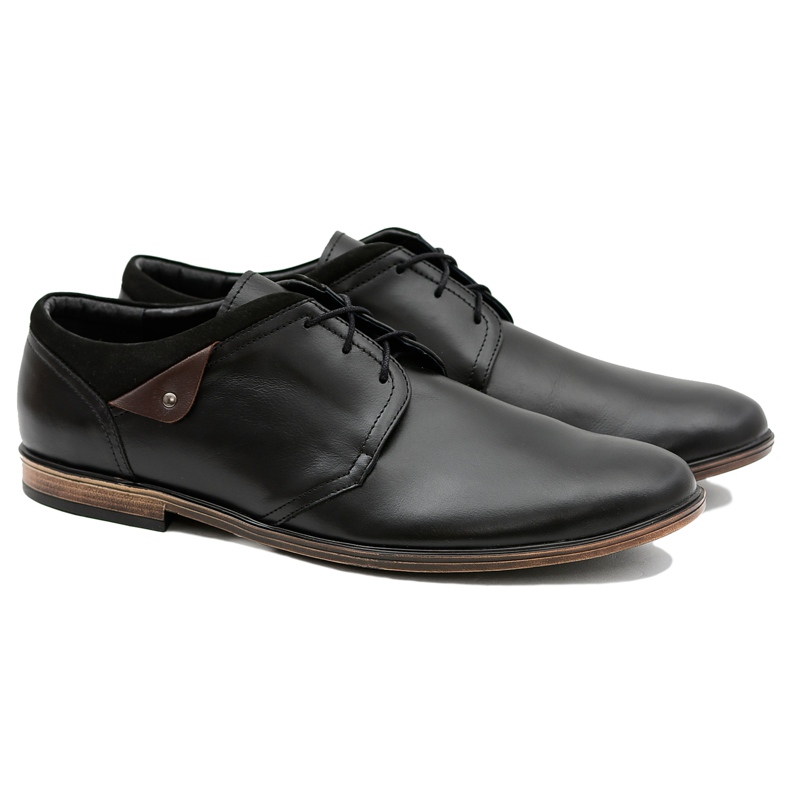 Gejms Pantofi bărbați din piele neagră Luca negru