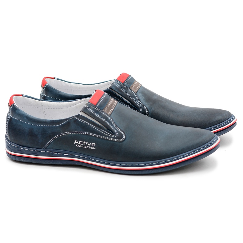 Joker Încălțăminte de piele pentru bărbați Slip-On, Mello albastru marin