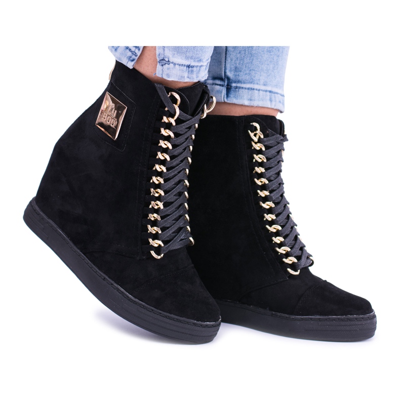 Adidași de Damă Lu Boo Cu Lanțuri Suede Negru Monica