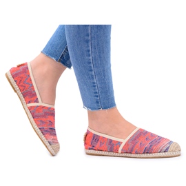 Lu Boo | Espadrile de lenjerie pentru femei Aztec Coral Bimbi roz
