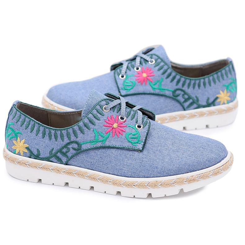 Kylie Crazy | Sport la modă Adidași pentru femei Flori Blugi Prim albastru marin