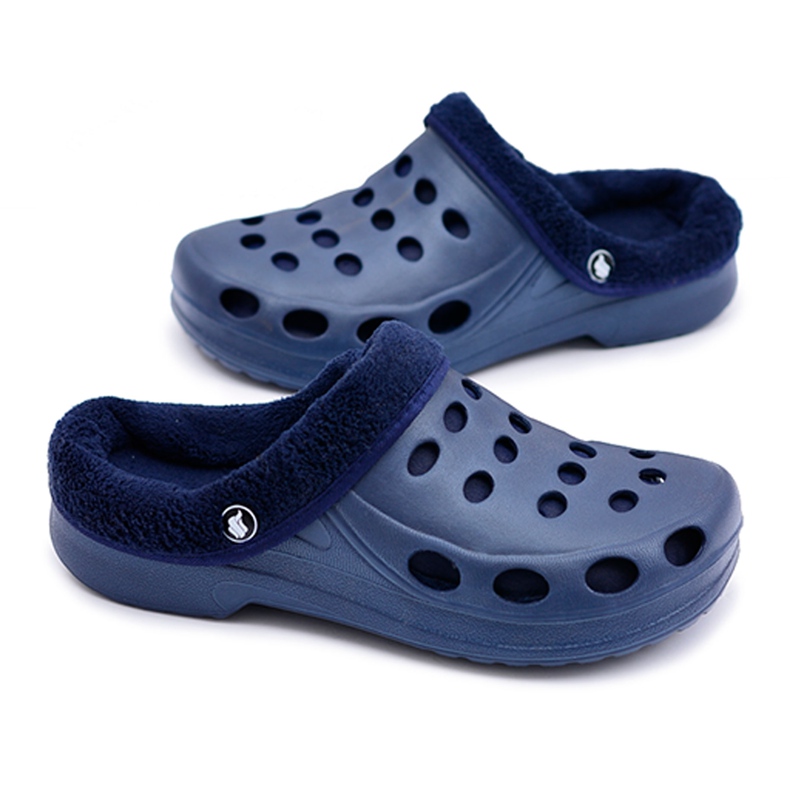 Flameshoes Papuci calzi pentru bărbați, albastru maro Crocs Eva albastru marin