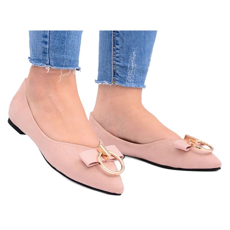 Lu Boo | Balerini din piele de căprioară Cercei Pulbere roz Septera Lu Boo | Balerini din piele de căprioară Cercei Pulbere roz Septera