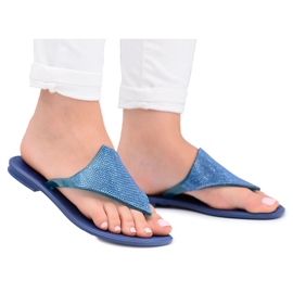 Basculante din cauciuc Lu Boo pentru femei cu paiete Anika bleumarin Basculante din cauciuc Lu Boo pentru femei cu paiete Anika bleumarin