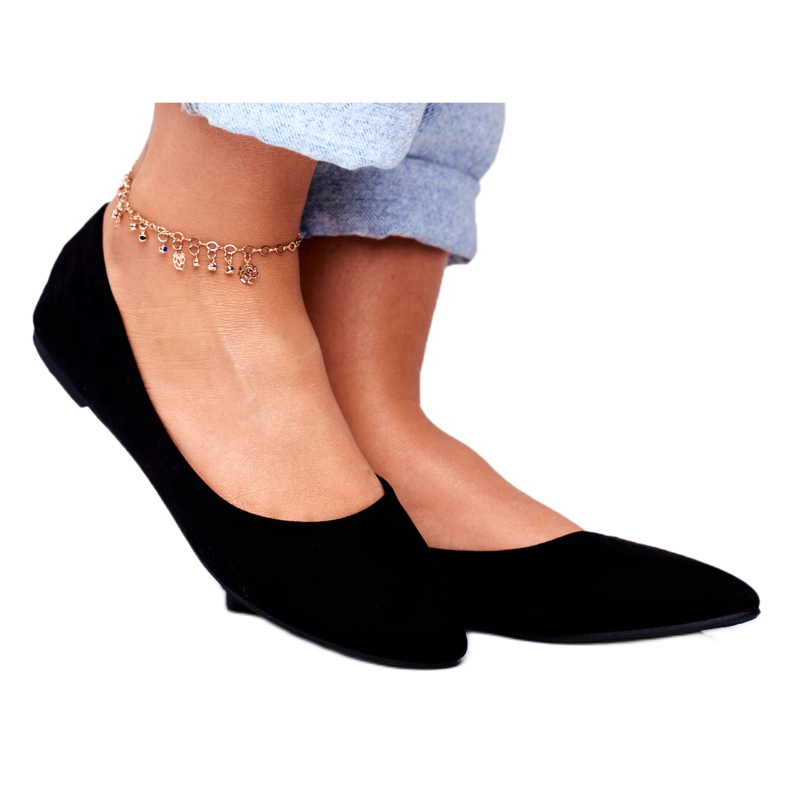 PS1 Balerini de damă negri din piele întoarsă Bueno negru PS1 Balerini de damă negri din piele întoarsă Bueno negru