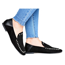 Balerini de damă Black Boobs Lu Boo pentru femei cu pietre de stras negru Balerini de damă Black Boobs Lu Boo pentru femei cu pietre de stras negru