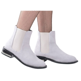 Cizme de damă gri pentru femei Jodhpur cu lanțuri Lu Boo Tennes Cizme de damă gri pentru femei Jodhpur cu lanțuri Lu Boo Tennes