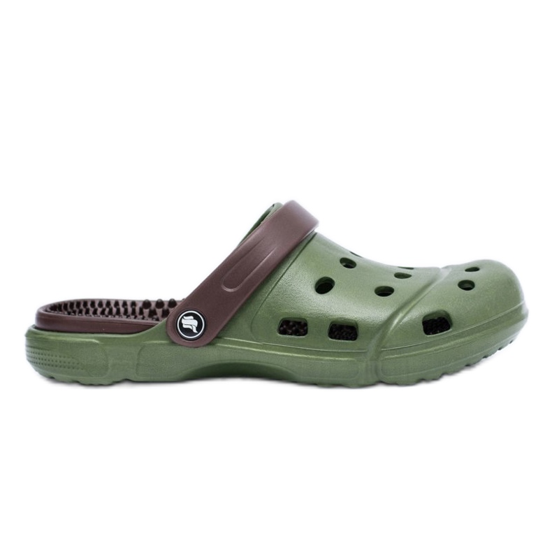 Flameshoes Papuci de grădină pentru bărbați Kroks Eva Green maro verde