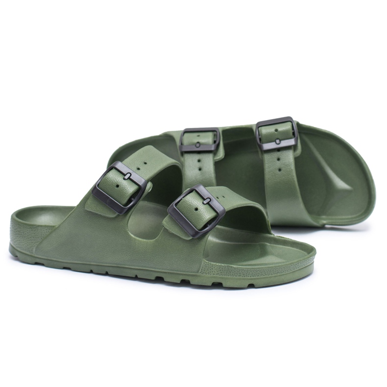 Flameshoes Papuci de casă pentru bărbați Olive Garden Light verde Flameshoes Papuci de casă pentru bărbați Olive Garden Light verde