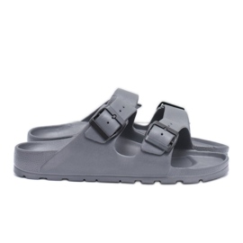 Flameshoes Papuci de casă gri de grădină pentru bărbați Flameshoes Papuci de casă gri de grădină pentru bărbați