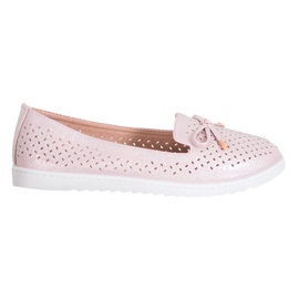 Weide Mocasini ajurati cu sclipici roz Weide Mocasini ajurati cu sclipici roz