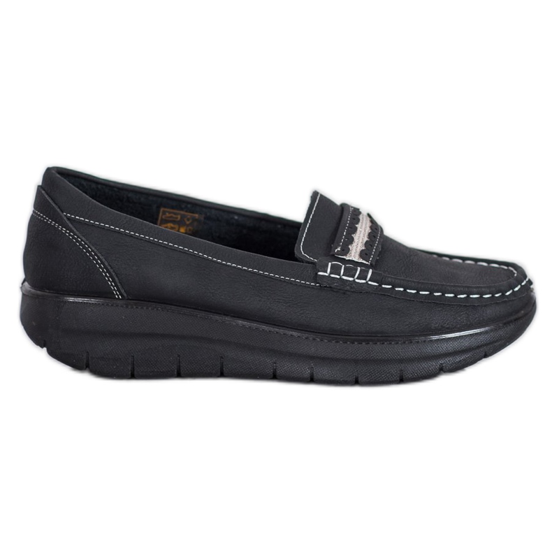 SHELOVET Mocasini confortabili pe Paltform negru