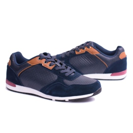 EVE Încălțăminte sport pentru bărbați Piele Redox Blue Navy albastru marin
