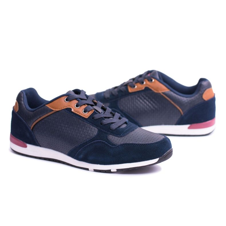 EVE Încălțăminte sport pentru bărbați Piele Redox Blue Navy albastru marin