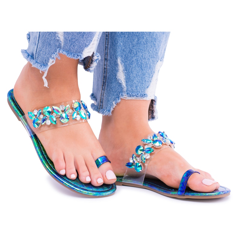 Lu Boo Papuci Elegante Benzină Paiete Tanut multicolor