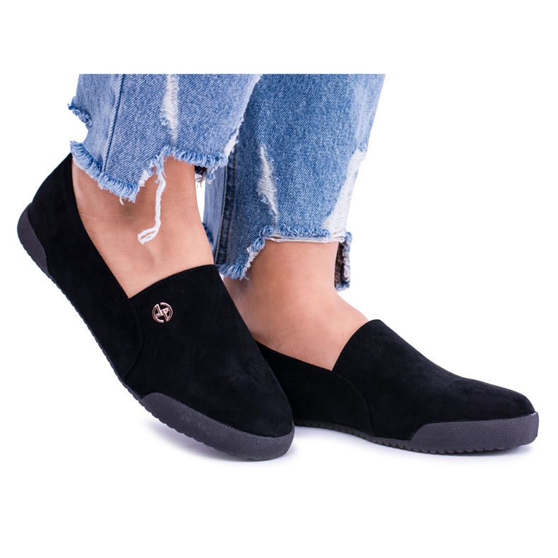 Adidași de damă Lu Boo negri Slip-on pentru femei Hayden Suede negru