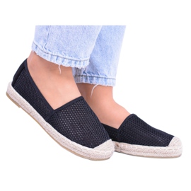Espadrile perforate negre pentru femei Asumi negru
