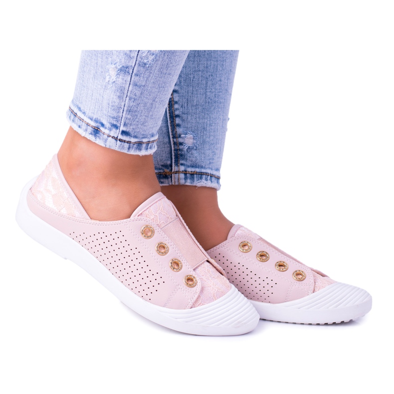Adidași adezivi pentru femei Lu Boo Pink Lace Emena roz