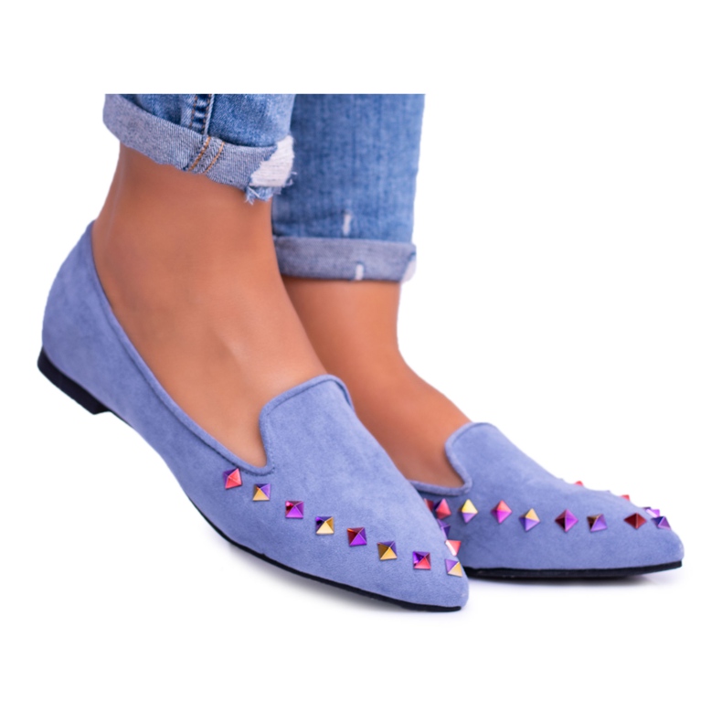 Lu Boo Blue Lords Iridescent Jets Suede Spike albastru Lu Boo Blue Lords Iridescent Jets Suede Spike albastru