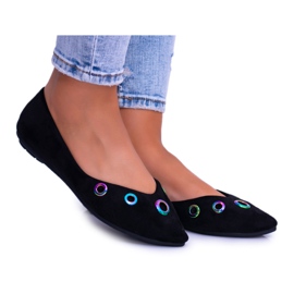 Lu Boo Black Ballerina In Spitz Gasoline Eyelets Octavia negru Lu Boo Black Ballerina In Spitz Gasoline Eyelets Octavia negru